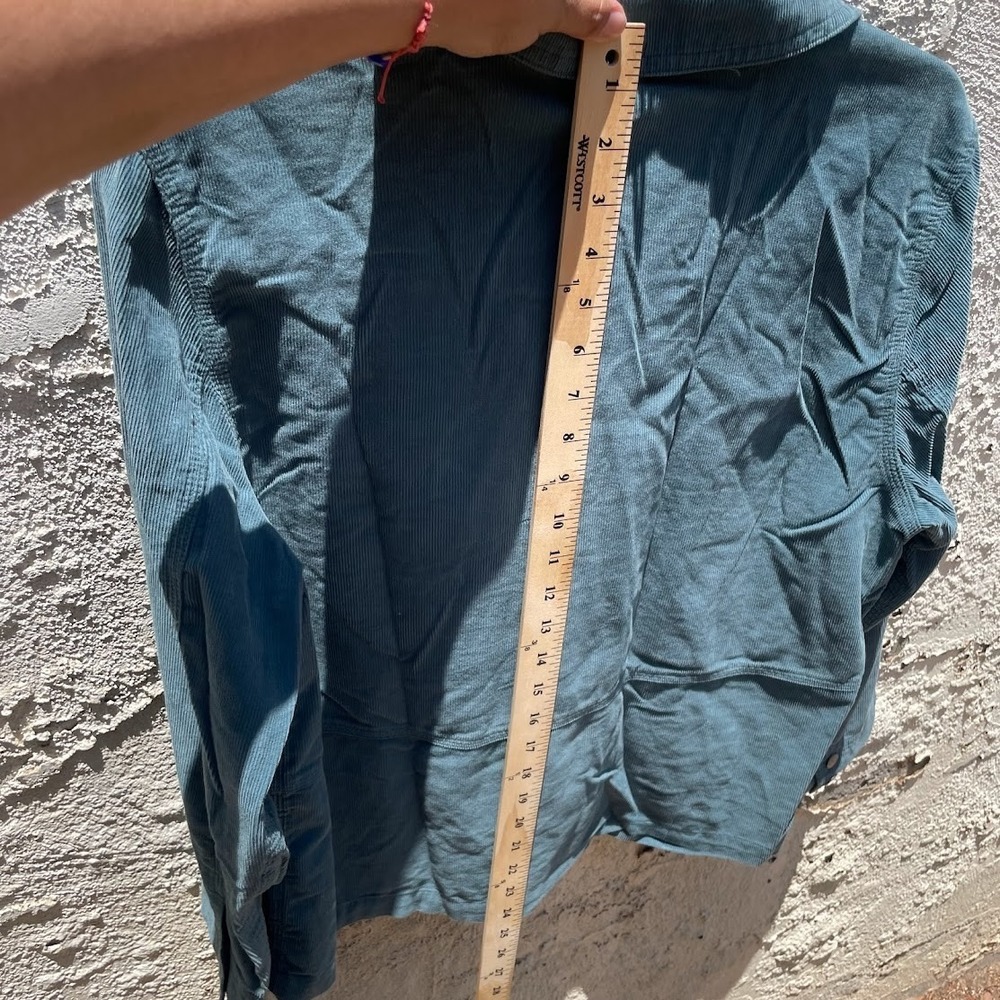 Lee Workwear Corduroy Chore Jacket Women's Small Blue Green Cotton Overshirt - Picture 7 of 8